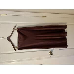 Madewell brown silky maxi skirt side slit size 12